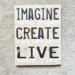 ‘Imagine, Create, Live’ motivational wall art